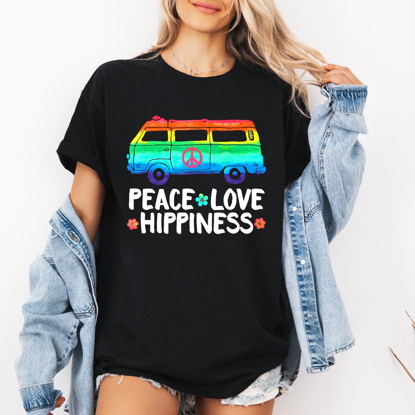 Funny Peace Love Shirt, Hippiness Peace Shirt, Hippie Bus T-shirt