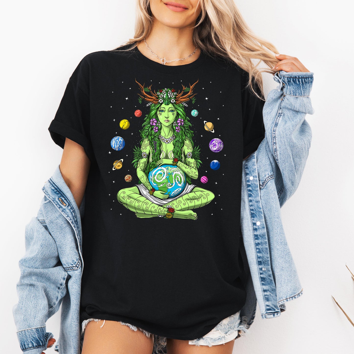 Gaia Goddess Spiritual Shirt, Pagan Mother Earth Shirt, Spiritual Hippie T-shirt