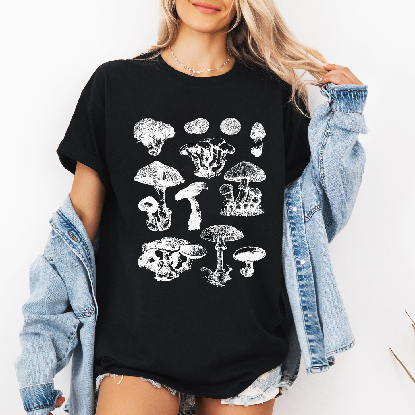 Botanical Mushroom Shirt, Mushroom T-shirt