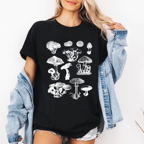 Botanical Mushroom Shirt, Mushroom T-shirt