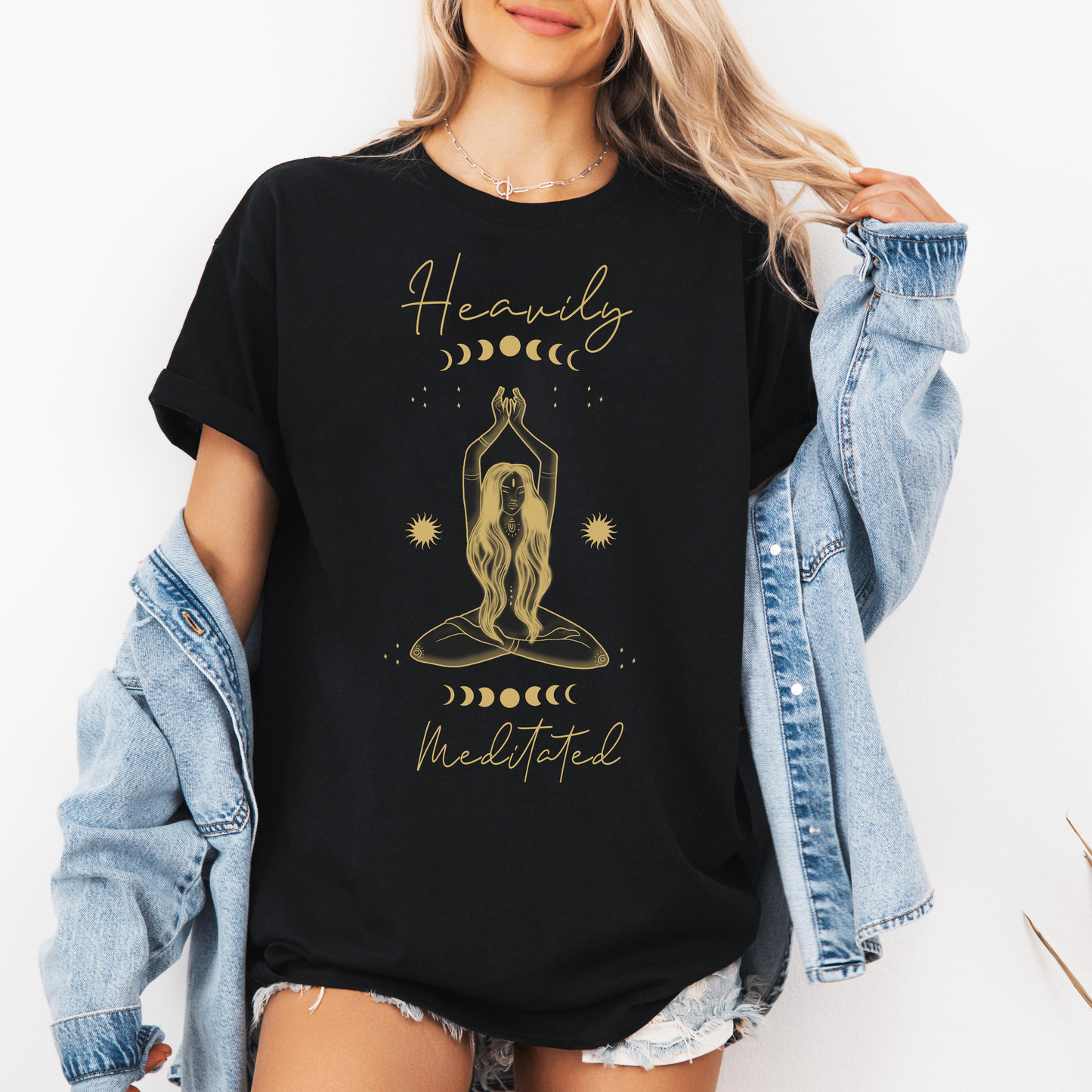 Rising Goddess With Moon Phases Shirt, Celestial Sun And Moon T-shirt