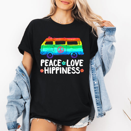 Funny Peace Love Shirt, Hippiness Peace Shirt, Hippie Bus T-shirt
