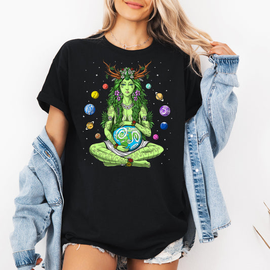 Gaia Goddess Spiritual Shirt, Pagan Mother Earth Shirt, Spiritual Hippie T-shirt