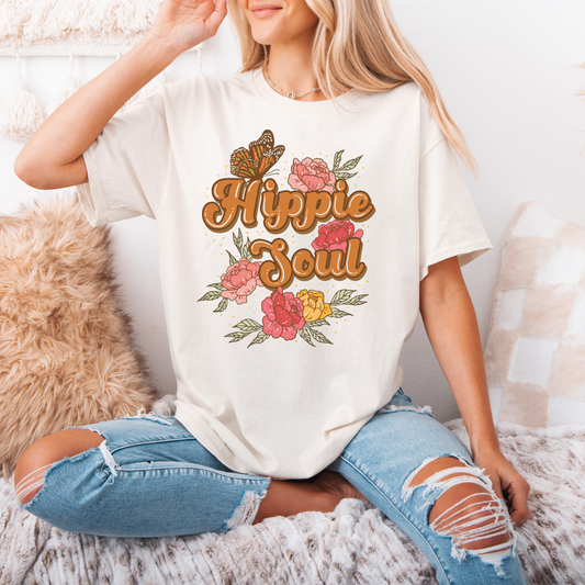 Hippie Floral Womens Tee, Hippie Shirt, Hippie Soul T-shirt