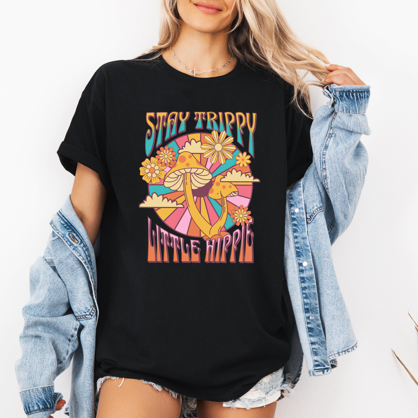 Stay Trippy Little Hippie Shirt, Groovy Mushroom T-shirt