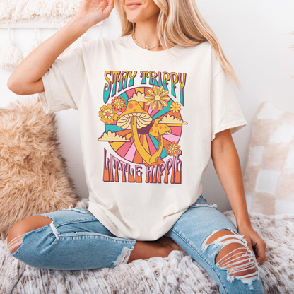 Stay Trippy Little Hippie Shirt, Groovy Mushroom T-shirt